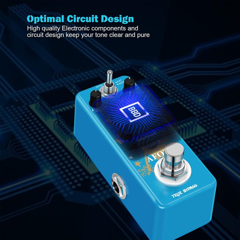 AFOT Overdrive Guitar Pedal, Blues Driver Guitar Effects Pedal Vintage Overdrive Effect Warm/Hot Modes for Pedal Mini Analog Classic Guitar Pedal True Bypass - Image 5